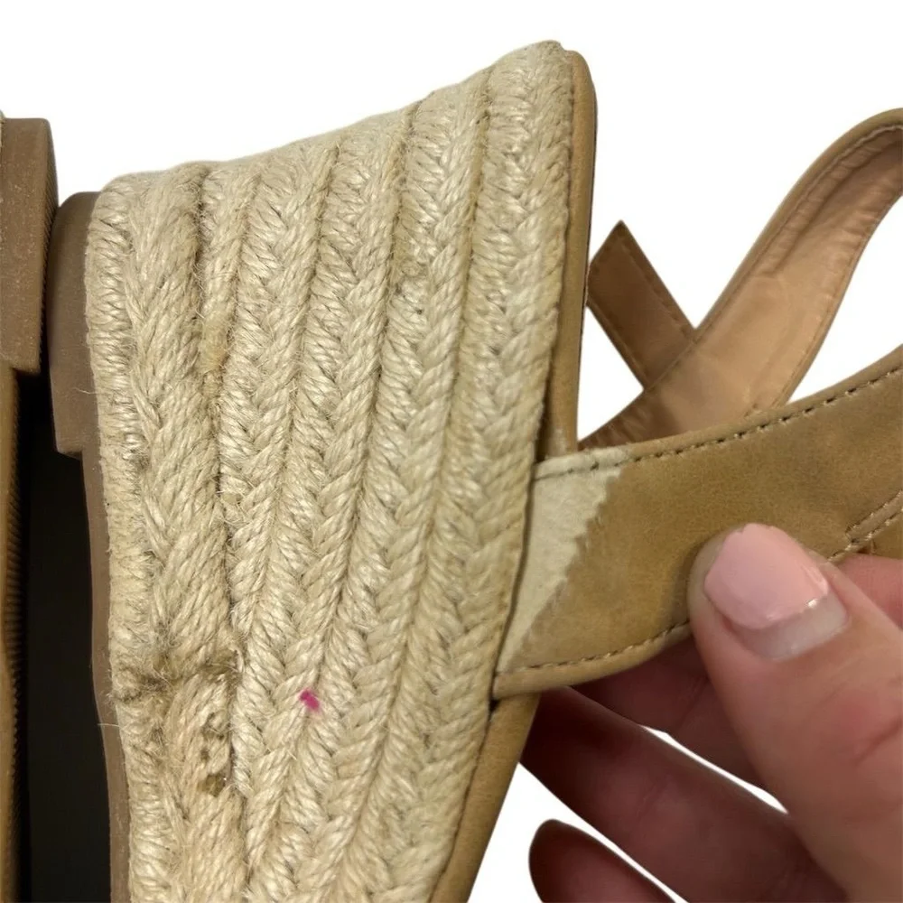 Tommy Bahama Caisy Tan Nubuck Wedge Espadrilles Sandals Size‎ 8.5